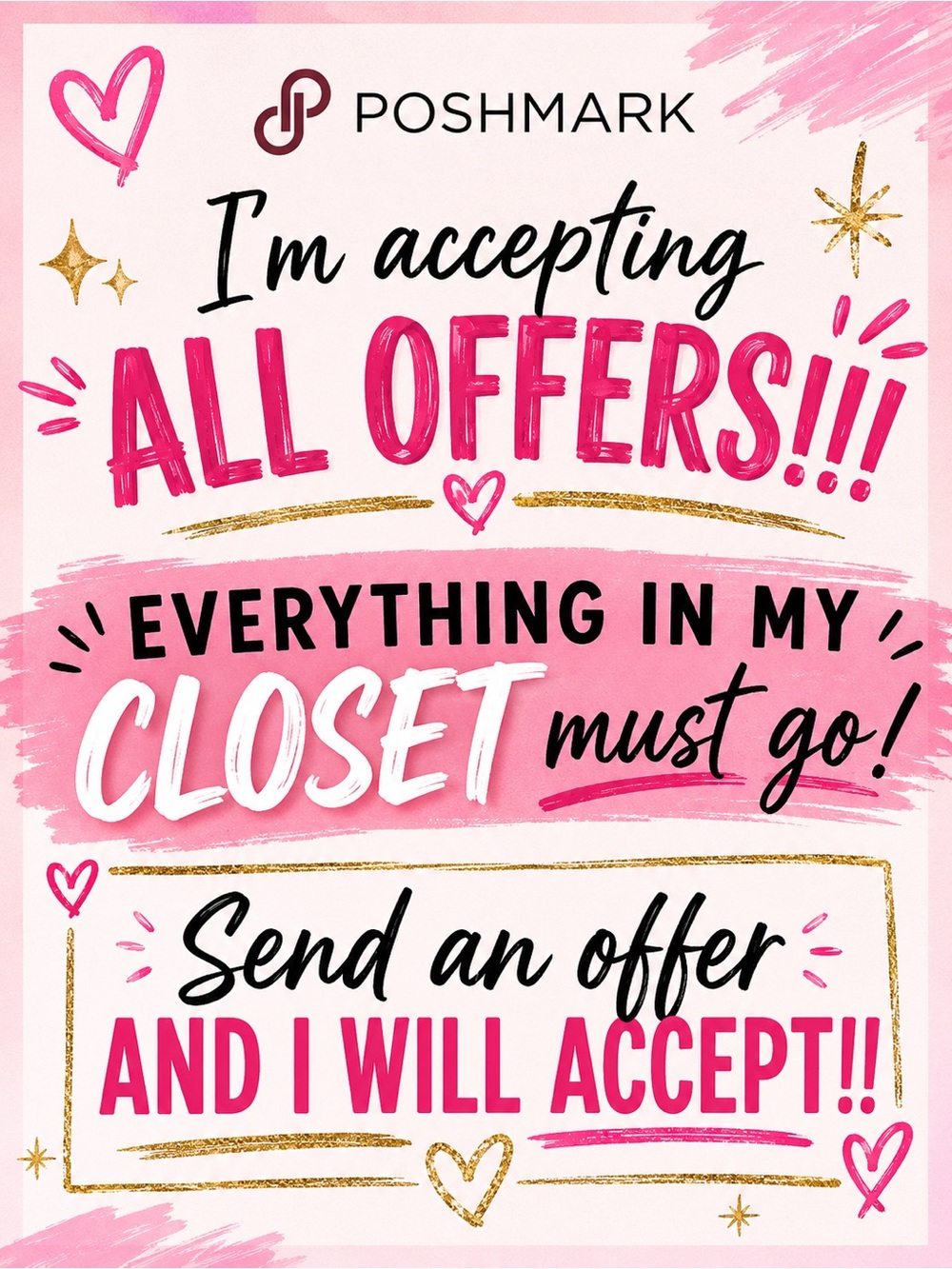Poshmark Promotional Graphic - Pink Text Art